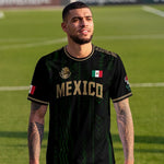 Camiseta Deportiva México Negra Dorada