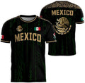 Camiseta Deportiva México Negra Dorada