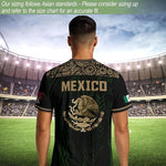 Camiseta Deportiva México Negra Dorada